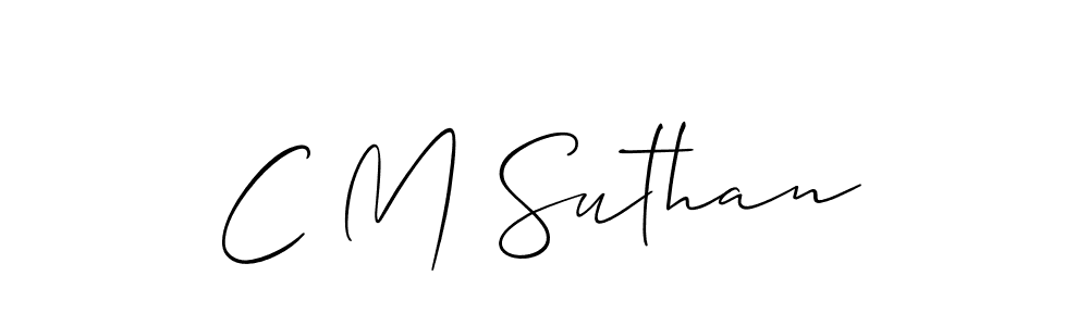 Make a beautiful signature design for name C M Suthan. With this signature (Allison_Script) style, you can create a handwritten signature for free. C M Suthan signature style 2 images and pictures png