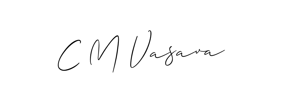 Also You can easily find your signature by using the search form. We will create C M Vasava name handwritten signature images for you free of cost using Allison_Script sign style. C M Vasava signature style 2 images and pictures png