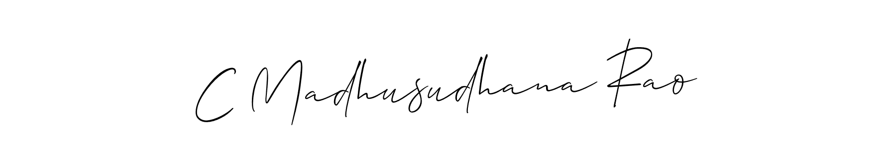 You should practise on your own different ways (Allison_Script) to write your name (C Madhusudhana Rao) in signature. don't let someone else do it for you. C Madhusudhana Rao signature style 2 images and pictures png