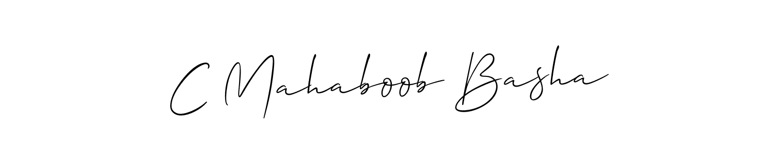 Create a beautiful signature design for name C Mahaboob Basha. With this signature (Allison_Script) fonts, you can make a handwritten signature for free. C Mahaboob Basha signature style 2 images and pictures png