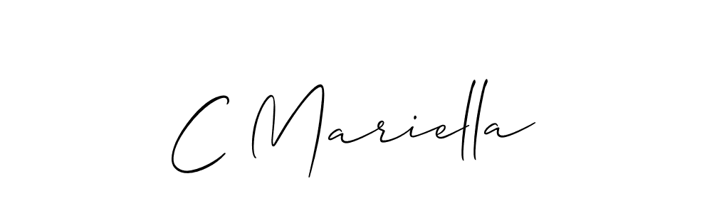 Use a signature maker to create a handwritten signature online. With this signature software, you can design (Allison_Script) your own signature for name C Mariella. C Mariella signature style 2 images and pictures png