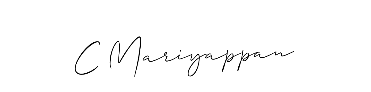 You should practise on your own different ways (Allison_Script) to write your name (C Mariyappan) in signature. don't let someone else do it for you. C Mariyappan signature style 2 images and pictures png