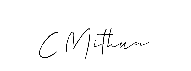Use a signature maker to create a handwritten signature online. With this signature software, you can design (Allison_Script) your own signature for name C Mithun. C Mithun signature style 2 images and pictures png