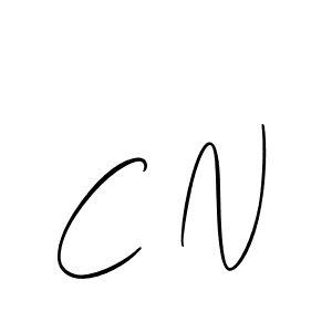 Make a beautiful signature design for name C N. With this signature (Allison_Script) style, you can create a handwritten signature for free. C N signature style 2 images and pictures png