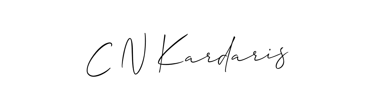 You should practise on your own different ways (Allison_Script) to write your name (C N Kardaris) in signature. don't let someone else do it for you. C N Kardaris signature style 2 images and pictures png