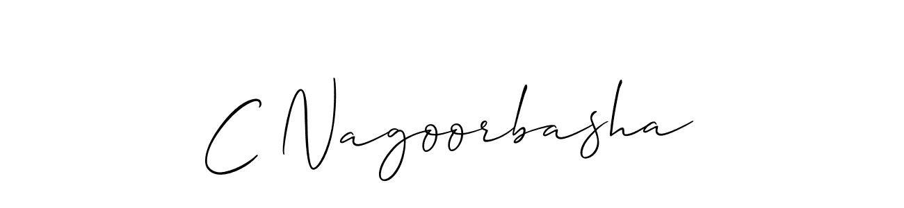 Make a beautiful signature design for name C Nagoorbasha. With this signature (Allison_Script) style, you can create a handwritten signature for free. C Nagoorbasha signature style 2 images and pictures png