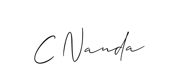 The best way (Allison_Script) to make a short signature is to pick only two or three words in your name. The name C Nanda include a total of six letters. For converting this name. C Nanda signature style 2 images and pictures png