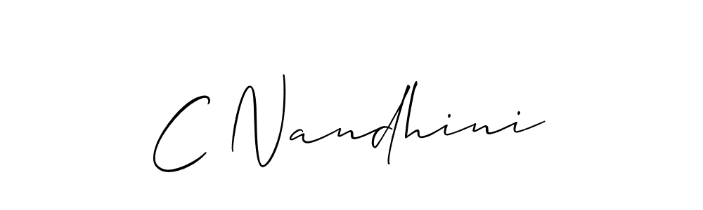 Also we have C Nandhini name is the best signature style. Create professional handwritten signature collection using Allison_Script autograph style. C Nandhini signature style 2 images and pictures png