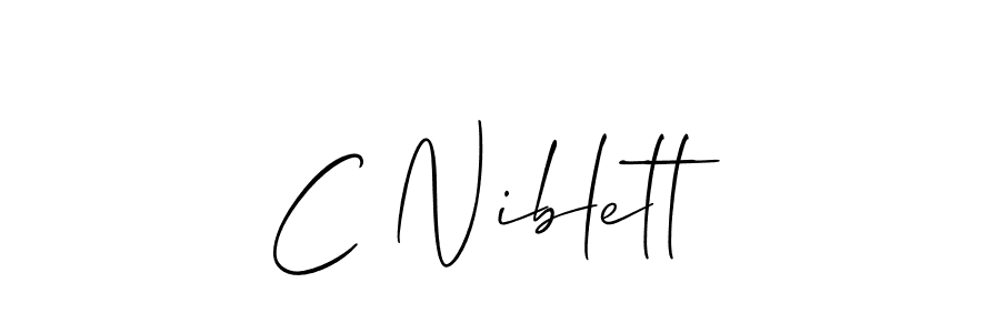 You should practise on your own different ways (Allison_Script) to write your name (C Niblett) in signature. don't let someone else do it for you. C Niblett signature style 2 images and pictures png