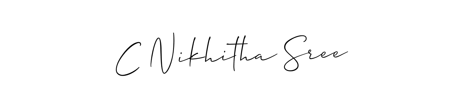 How to Draw C Nikhitha Sree signature style? Allison_Script is a latest design signature styles for name C Nikhitha Sree. C Nikhitha Sree signature style 2 images and pictures png