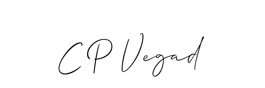 Make a beautiful signature design for name C P Vegad. With this signature (Allison_Script) style, you can create a handwritten signature for free. C P Vegad signature style 2 images and pictures png