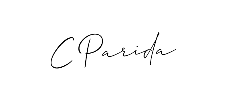 Make a beautiful signature design for name C Parida. With this signature (Allison_Script) style, you can create a handwritten signature for free. C Parida signature style 2 images and pictures png
