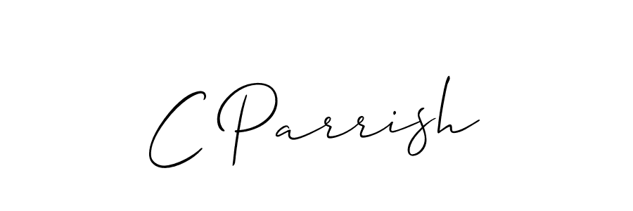 Design your own signature with our free online signature maker. With this signature software, you can create a handwritten (Allison_Script) signature for name C Parrish. C Parrish signature style 2 images and pictures png