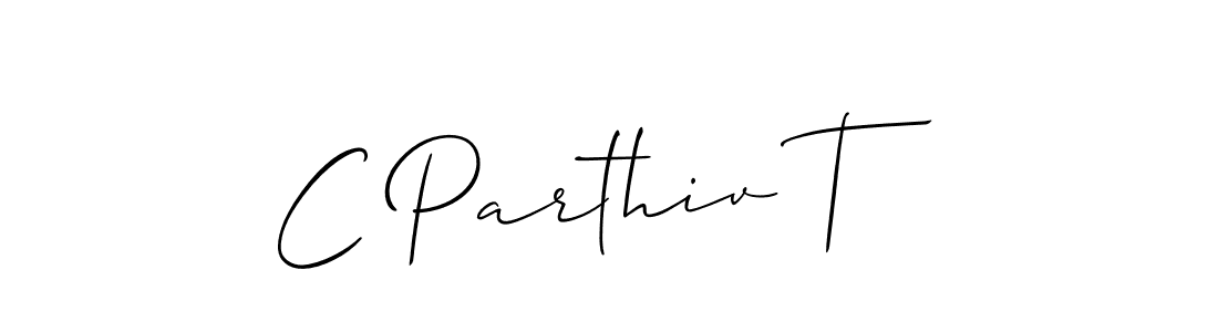 It looks lik you need a new signature style for name C Parthiv T. Design unique handwritten (Allison_Script) signature with our free signature maker in just a few clicks. C Parthiv T signature style 2 images and pictures png