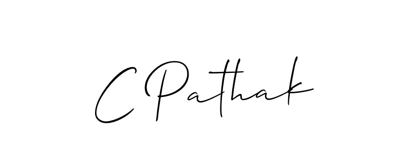 How to make C Pathak name signature. Use Allison_Script style for creating short signs online. This is the latest handwritten sign. C Pathak signature style 2 images and pictures png