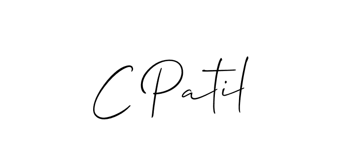 The best way (Allison_Script) to make a short signature is to pick only two or three words in your name. The name C Patil include a total of six letters. For converting this name. C Patil signature style 2 images and pictures png