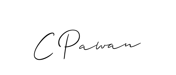 How to Draw C Pawan signature style? Allison_Script is a latest design signature styles for name C Pawan. C Pawan signature style 2 images and pictures png