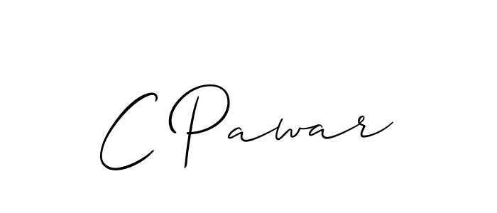 Make a beautiful signature design for name C Pawar. With this signature (Allison_Script) style, you can create a handwritten signature for free. C Pawar signature style 2 images and pictures png