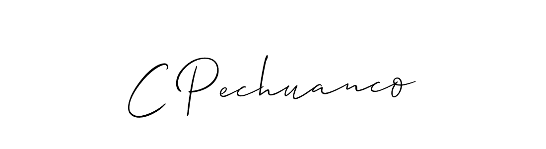 Make a beautiful signature design for name C Pechuanco. With this signature (Allison_Script) style, you can create a handwritten signature for free. C Pechuanco signature style 2 images and pictures png