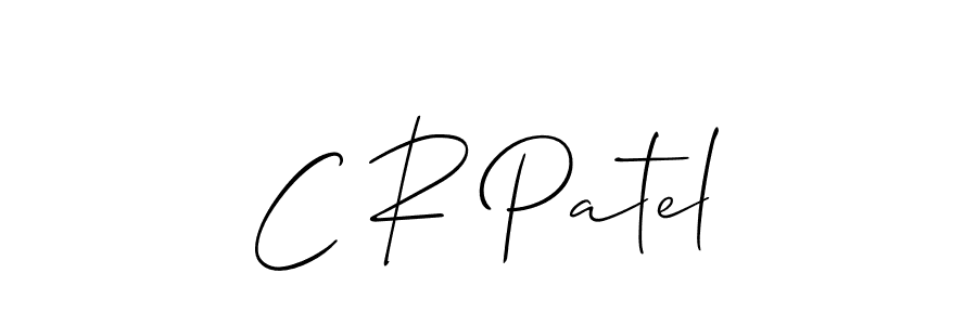 How to make C R Patel name signature. Use Allison_Script style for creating short signs online. This is the latest handwritten sign. C R Patel signature style 2 images and pictures png