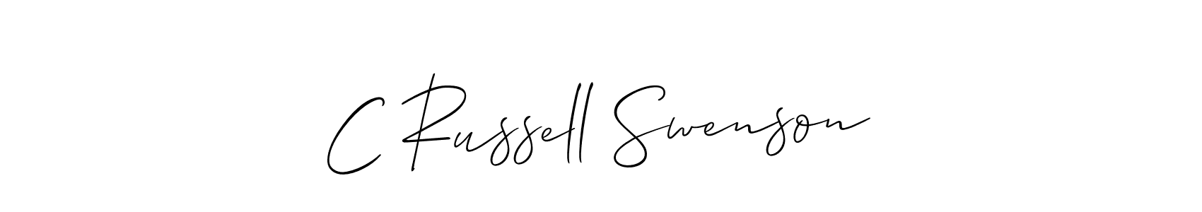 You should practise on your own different ways (Allison_Script) to write your name (C Russell Swenson) in signature. don't let someone else do it for you. C Russell Swenson signature style 2 images and pictures png