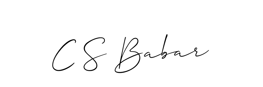 if you are searching for the best signature style for your name C S Babar. so please give up your signature search. here we have designed multiple signature styles  using Allison_Script. C S Babar signature style 2 images and pictures png