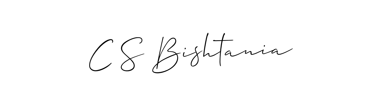 Also we have C S Bishtania name is the best signature style. Create professional handwritten signature collection using Allison_Script autograph style. C S Bishtania signature style 2 images and pictures png
