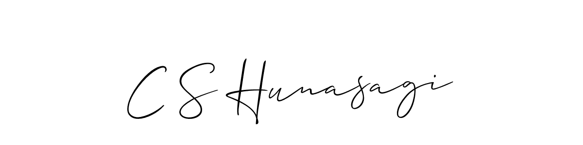 Make a beautiful signature design for name C S Hunasagi. With this signature (Allison_Script) style, you can create a handwritten signature for free. C S Hunasagi signature style 2 images and pictures png