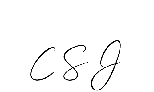 if you are searching for the best signature style for your name C S J. so please give up your signature search. here we have designed multiple signature styles  using Allison_Script. C S J signature style 2 images and pictures png