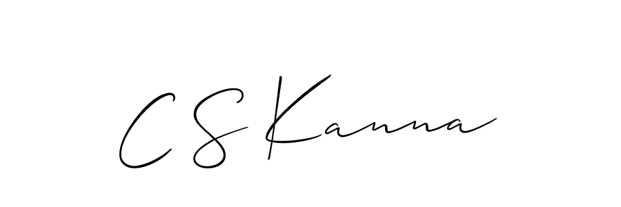Design your own signature with our free online signature maker. With this signature software, you can create a handwritten (Allison_Script) signature for name C S Kanna. C S Kanna signature style 2 images and pictures png