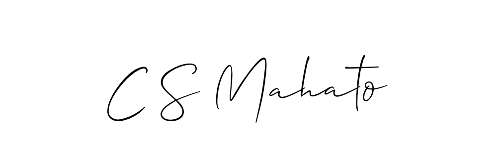How to Draw C S Mahato signature style? Allison_Script is a latest design signature styles for name C S Mahato. C S Mahato signature style 2 images and pictures png