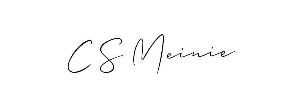 Allison_Script is a professional signature style that is perfect for those who want to add a touch of class to their signature. It is also a great choice for those who want to make their signature more unique. Get C S Meinie name to fancy signature for free. C S Meinie signature style 2 images and pictures png