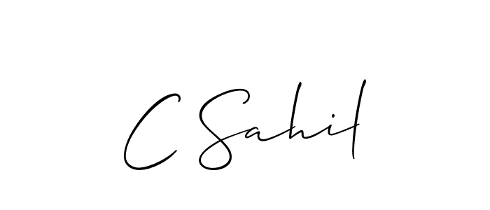 Create a beautiful signature design for name C Sahil. With this signature (Allison_Script) fonts, you can make a handwritten signature for free. C Sahil signature style 2 images and pictures png