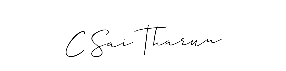 if you are searching for the best signature style for your name C Sai Tharun. so please give up your signature search. here we have designed multiple signature styles  using Allison_Script. C Sai Tharun signature style 2 images and pictures png