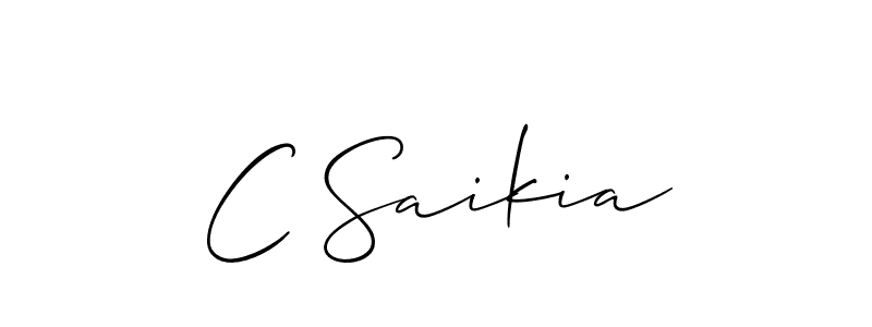 Allison_Script is a professional signature style that is perfect for those who want to add a touch of class to their signature. It is also a great choice for those who want to make their signature more unique. Get C Saikia name to fancy signature for free. C Saikia signature style 2 images and pictures png