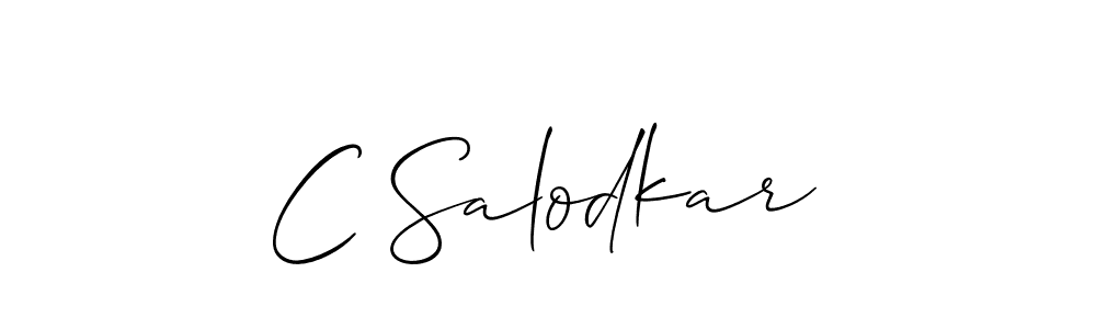 It looks lik you need a new signature style for name C Salodkar. Design unique handwritten (Allison_Script) signature with our free signature maker in just a few clicks. C Salodkar signature style 2 images and pictures png