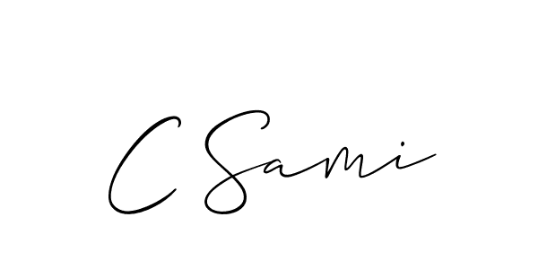 if you are searching for the best signature style for your name C Sami. so please give up your signature search. here we have designed multiple signature styles  using Allison_Script. C Sami signature style 2 images and pictures png