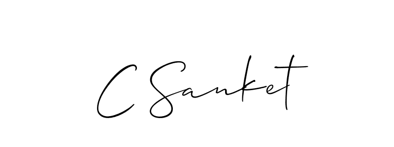 The best way (Allison_Script) to make a short signature is to pick only two or three words in your name. The name C Sanket include a total of six letters. For converting this name. C Sanket signature style 2 images and pictures png