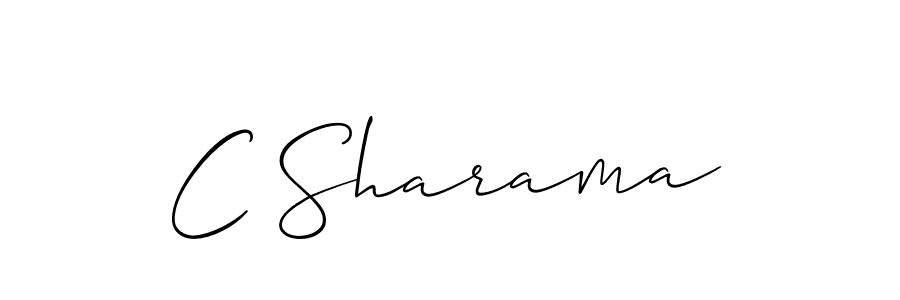 Make a beautiful signature design for name C Sharama. With this signature (Allison_Script) style, you can create a handwritten signature for free. C Sharama signature style 2 images and pictures png