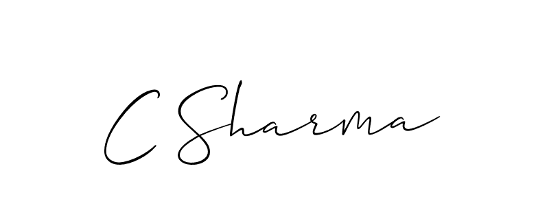 It looks lik you need a new signature style for name C Sharma. Design unique handwritten (Allison_Script) signature with our free signature maker in just a few clicks. C Sharma signature style 2 images and pictures png