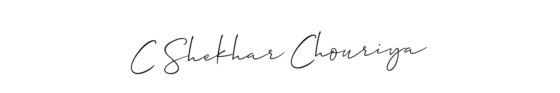 You should practise on your own different ways (Allison_Script) to write your name (C Shekhar Chouriya) in signature. don't let someone else do it for you. C Shekhar Chouriya signature style 2 images and pictures png