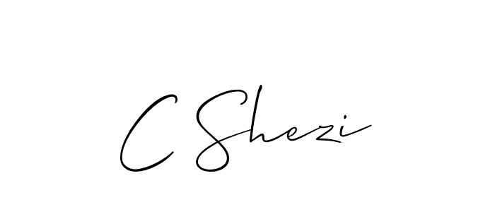 The best way (Allison_Script) to make a short signature is to pick only two or three words in your name. The name C Shezi include a total of six letters. For converting this name. C Shezi signature style 2 images and pictures png