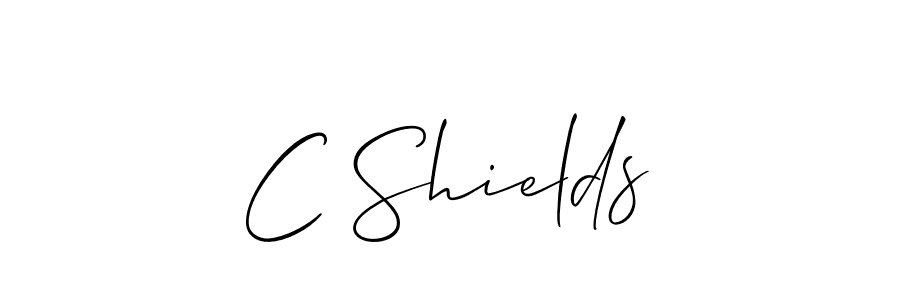 You should practise on your own different ways (Allison_Script) to write your name (C Shields) in signature. don't let someone else do it for you. C Shields signature style 2 images and pictures png