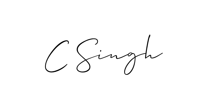 Design your own signature with our free online signature maker. With this signature software, you can create a handwritten (Allison_Script) signature for name C Singh. C Singh signature style 2 images and pictures png