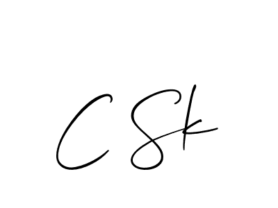 C Sk stylish signature style. Best Handwritten Sign (Allison_Script) for my name. Handwritten Signature Collection Ideas for my name C Sk. C Sk signature style 2 images and pictures png