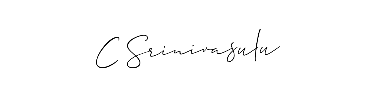 Allison_Script is a professional signature style that is perfect for those who want to add a touch of class to their signature. It is also a great choice for those who want to make their signature more unique. Get C Srinivasulu name to fancy signature for free. C Srinivasulu signature style 2 images and pictures png