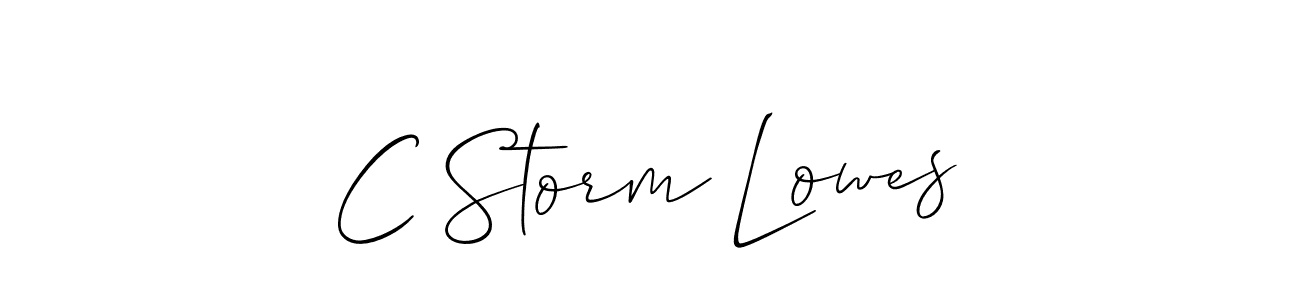 Design your own signature with our free online signature maker. With this signature software, you can create a handwritten (Allison_Script) signature for name C Storm Lowes. C Storm Lowes signature style 2 images and pictures png