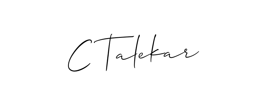 How to make C Talekar name signature. Use Allison_Script style for creating short signs online. This is the latest handwritten sign. C Talekar signature style 2 images and pictures png