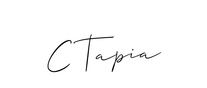 Design your own signature with our free online signature maker. With this signature software, you can create a handwritten (Allison_Script) signature for name C Tapia. C Tapia signature style 2 images and pictures png
