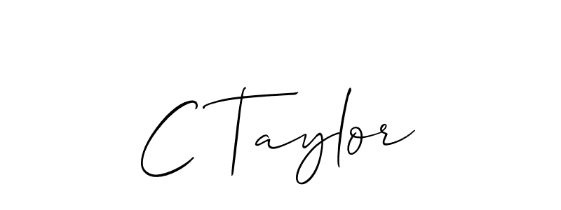 How to make C Taylor name signature. Use Allison_Script style for creating short signs online. This is the latest handwritten sign. C Taylor signature style 2 images and pictures png